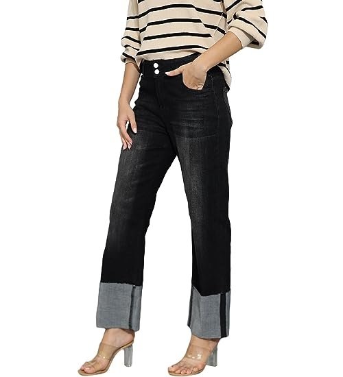 Womens High Waisted Straight Jeans Stretchy Denim Jeans